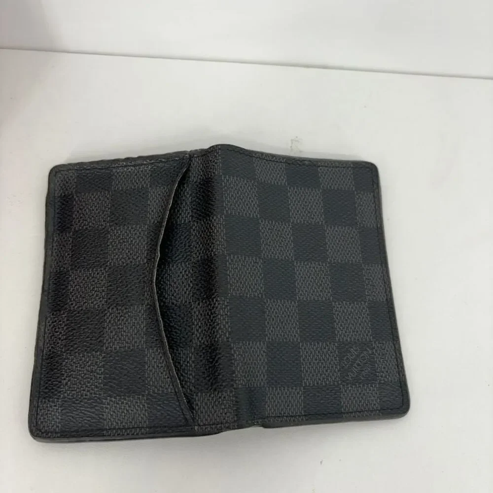 Louis Vuitton Orange Box with Blue Ribbon and Black Damier Card Holder